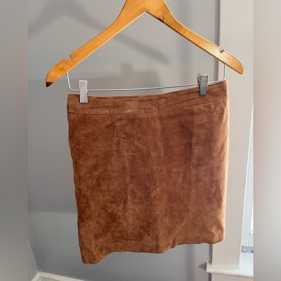 Vintage Brown Suede Mini Skirt - Picture 3 of 8